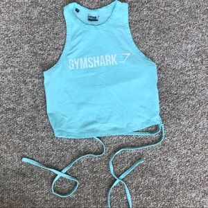 Gymshark Ribbon Crop Top - Pale Turquoise
